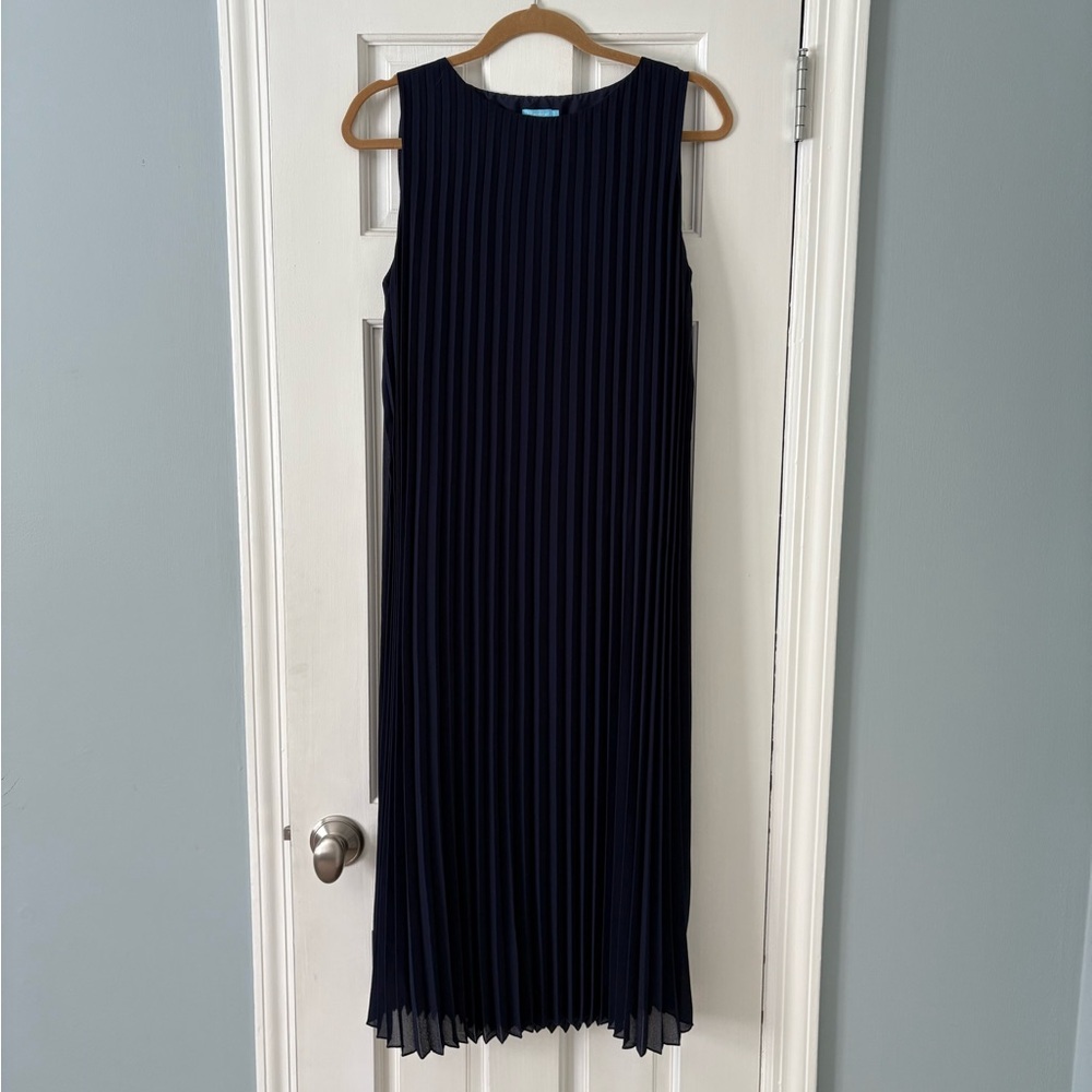 J. McLaughlin Navy Bowen Sleeveless Midi Dress